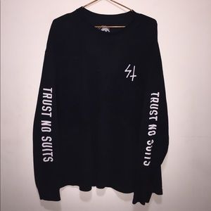 “Trust No Suits” Black Long Sleeve Tee